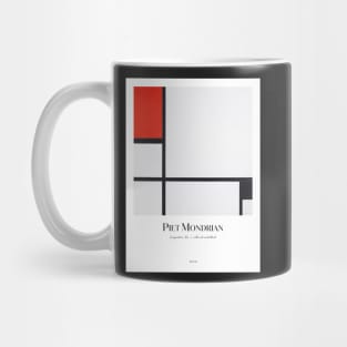 Composition No. I with red and black - version with text Mug